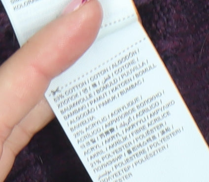 Superdry Womens Purple Roll Neck Cable-Knit Jumper Size S