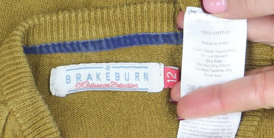 Brakeburn Women’s Brown Cotton Button Cardigan Size 12