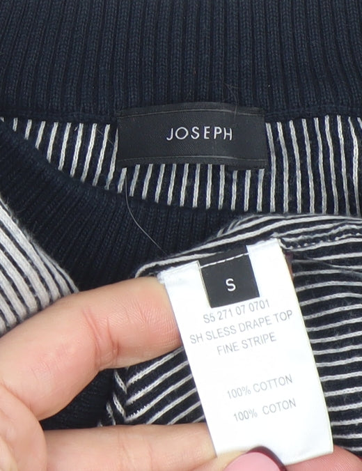 Joseph Womens Black Fine Stripe Sleeveless Cotton Tank Top S