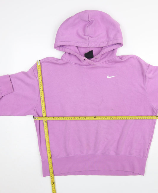 Nike Womens Purple Pullover Hoodie M Cotton Blend Casual