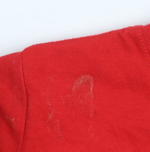 Nike Boys Red Graphic Logo T-Shirt 3-4 Years Short Sleeve Cotton Blend