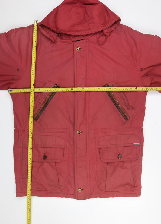 Bush Sportswear Mens Red 42in Hooded Parka Jacket Cotton Blend Waterproof