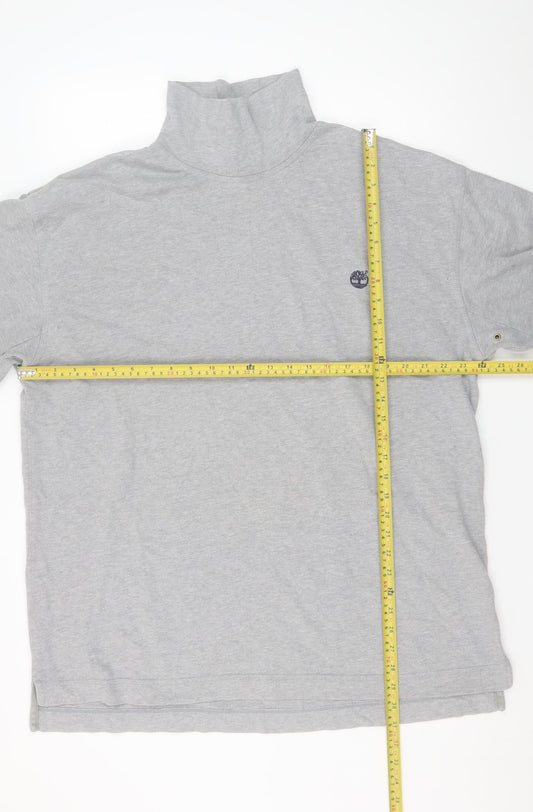 Timberland Men's Grey XL High Neck Cotton Pullover Sweatshirt