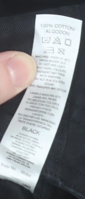 Additional view of Dunnes women’s black cargo trousers, size UK 18, regular cotton straight leg