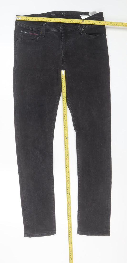 Tommy Hilfiger Men’s Black Skinny Jeans W34 L32 Denim Stretch