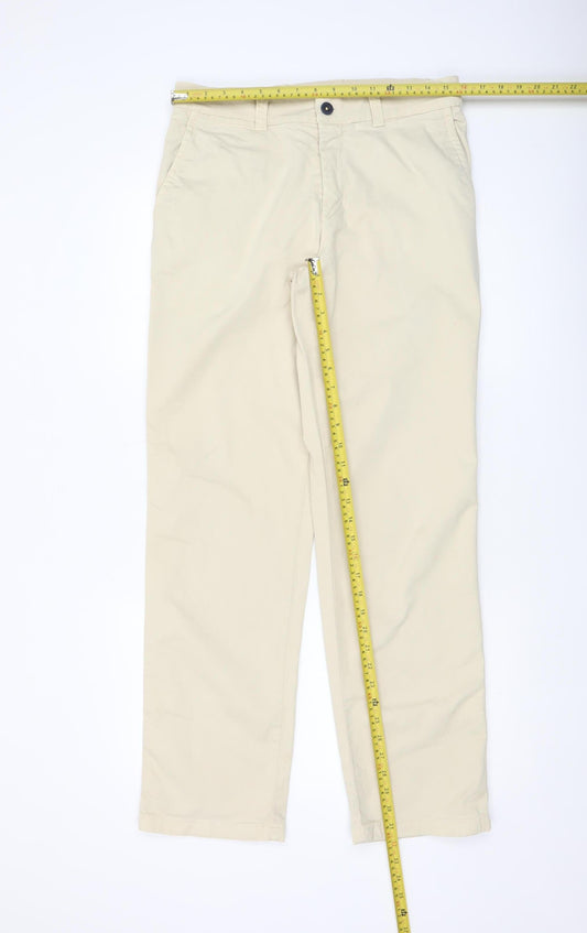 Lafaille Mens Beige Chino Trousers Size 34 Regular Cotton Comfort
