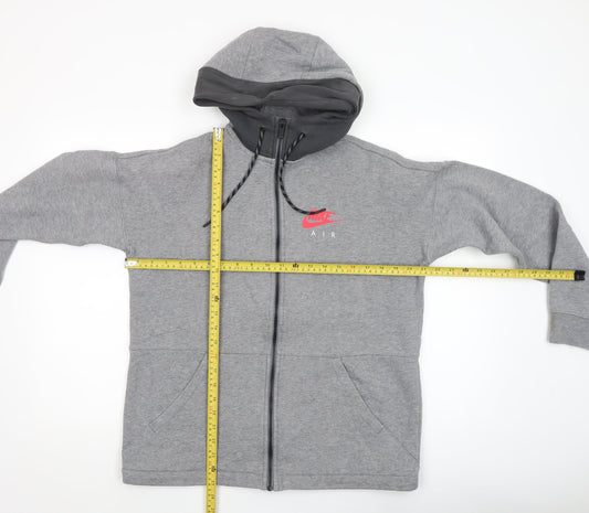 Nike Men's Grey Full Zip Hoodie Size M Sports Fleece Sweatshirt