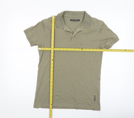 French Connection Men's Green Cotton Polo Shirt Size M