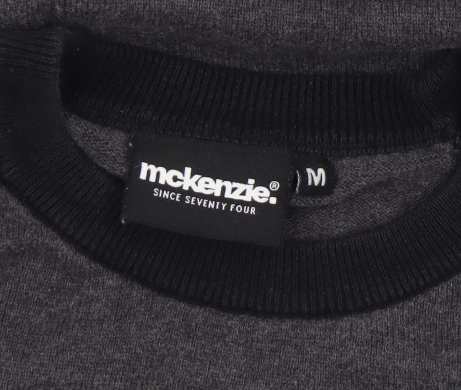 McKenzie Men's Grey Colour Block Crew Neck Jumper Size M