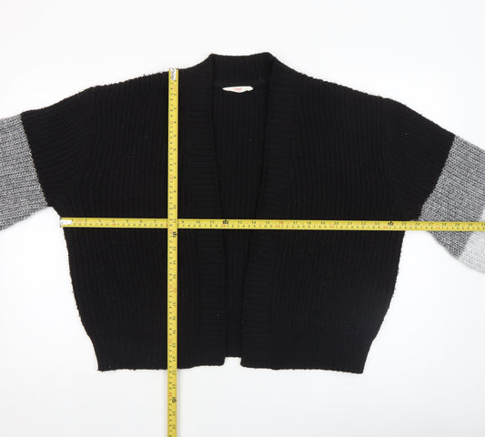 John Lewis ANYDAY Women's Black Colour Block Chunky Knit Cardigan M