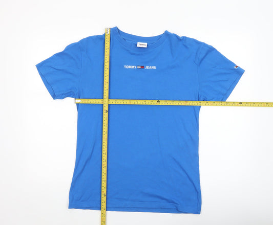 Tommy Jeans Men's Blue Crew Neck Cotton T-Shirt XS