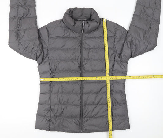 Uniqlo Women Grey M Ultra Light Down Jacket Lightweight Water Repellent