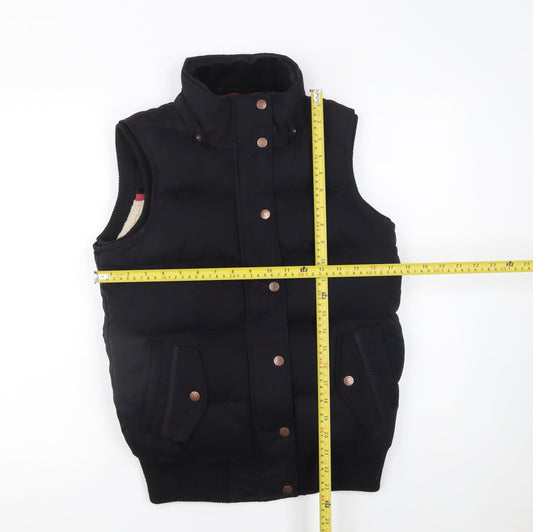 Fat Face Women Black Size 8 Puffer Waistcoat Down Filled Gilet