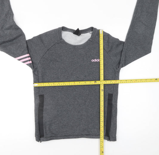 Adidas Womens Grey Climalite Sweatshirt S B10 Pullover Long Sleeve