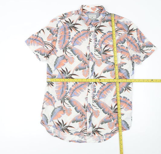 Quiksilver Men's Multicoloured Tropical Short Sleeve Cotton Button-Up Shirt M