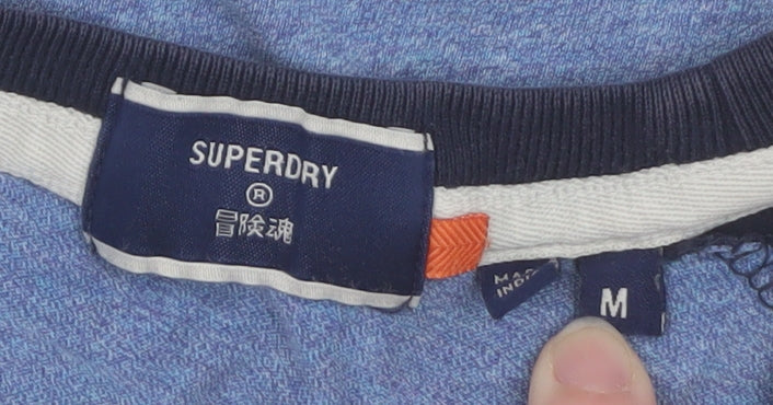 Superdry Men's Blue Colourblock Crew Neck Short Sleeve T-Shirt Size M