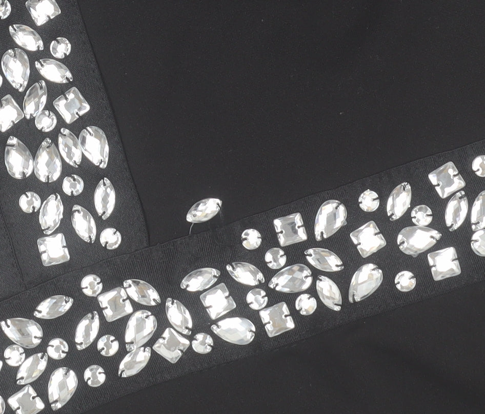 Quiz Women Black Size 6 Halterneck Rhinestone Mermaid Dress