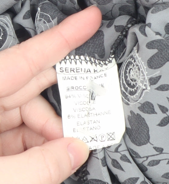 Serena Kay Women’s Grey Floral A-Line Knee Length Dress Size 8