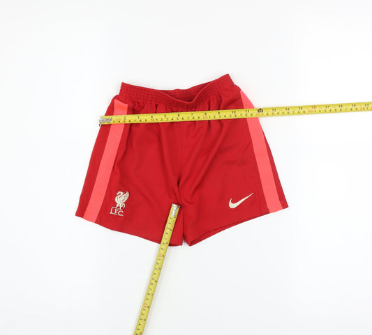 Nike Boys Red Liverpool FC XL Athletic Shorts 122-128cm Polyester