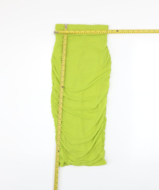 Oh Polly Women’s Green Ruched Midi Pencil Skirt Size 6