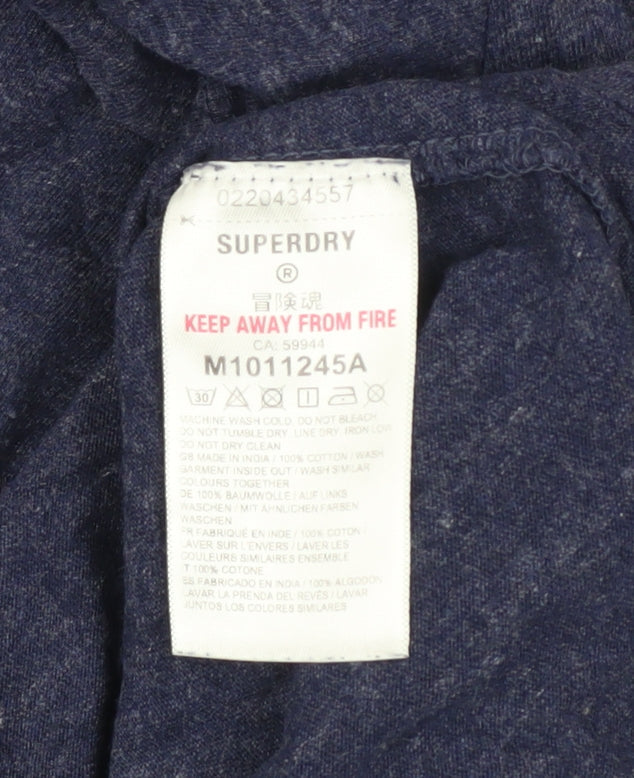 Superdry Men's Blue Cotton Crew Neck Short Sleeve T-Shirt L