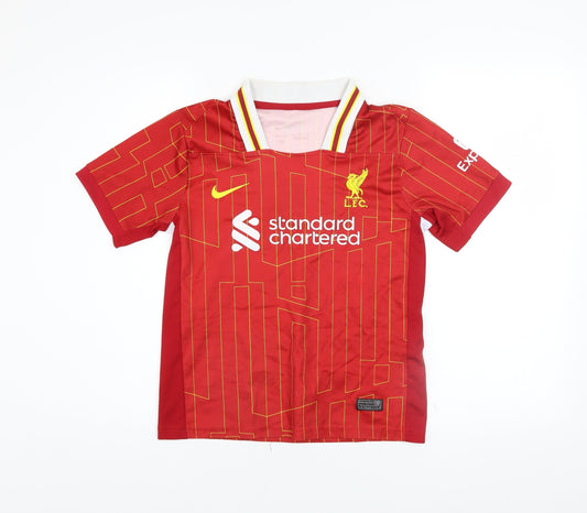 Nike Boys Red LFC Football Jersey T-Shirt 10-11 Years Lightweight Sports Top