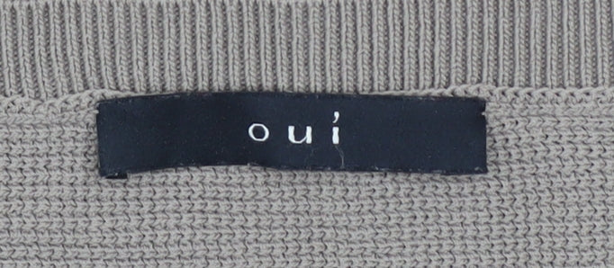 Additional view of Oui Women’s Beige Boat Neck Tie Side Knit Jumper, size UK 14