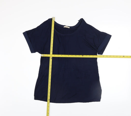 Phase Eight Women's Blue Viscose Stretch Jersey T-Shirt UK 12