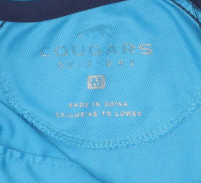 Cougars Men Blue Colourblock Quick Dry Sports Polo Shirt M