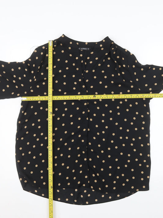Dunnes Stores Women’s Black Polka Dot Long Sleeve Blouse Size 14