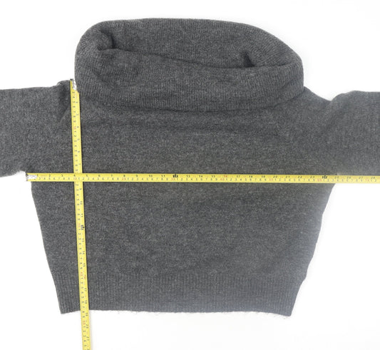 H&M Women's Grey Cowl Neck Long Sleeve Pullover Jumper Size 12