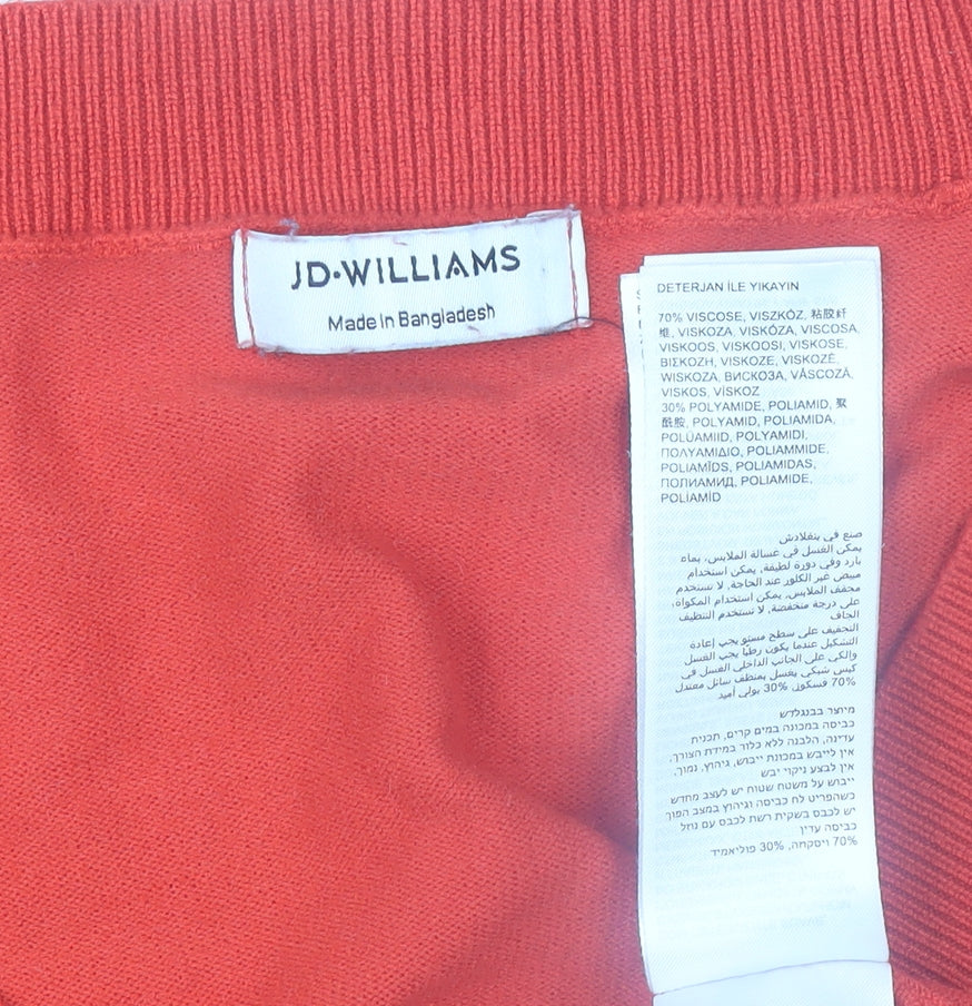 Additional view of JD Williams Women's Red V-Neck Long Sleeve jumper UK 16