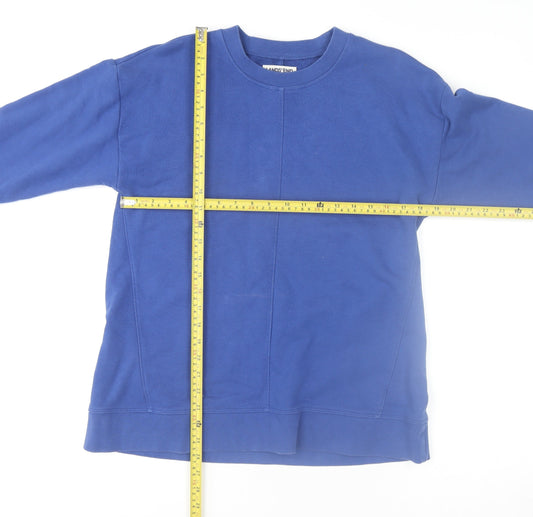 Lands' End Men's Blue Cotton Blend Crew Neck Sweatshirt L