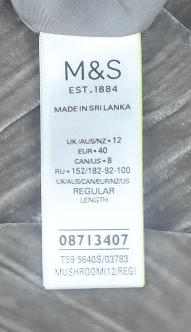 Marks and Spencer Women Brown Velvet A-Line Midi Skirt Size 12