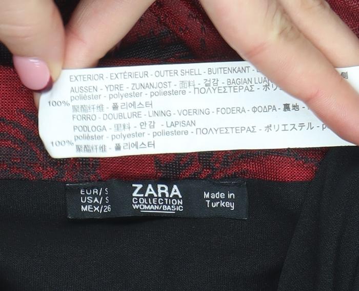 ZARA Women Red Floral Wrap Midi Skirt Size S Polyester