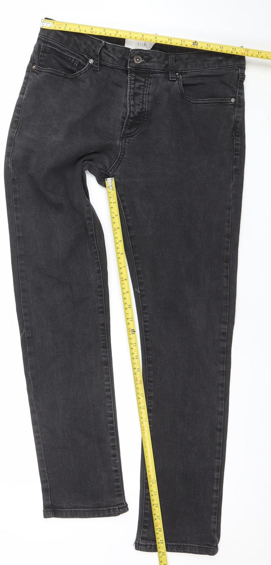Topman Men's Black Slim Fit Straight Leg Jeans W34 L32