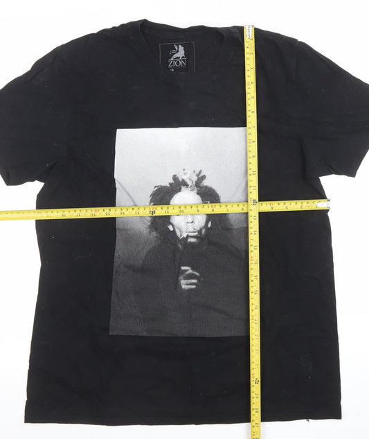 Zion Rootswear Women's Black Size 18 Music Graphic T-Shirt