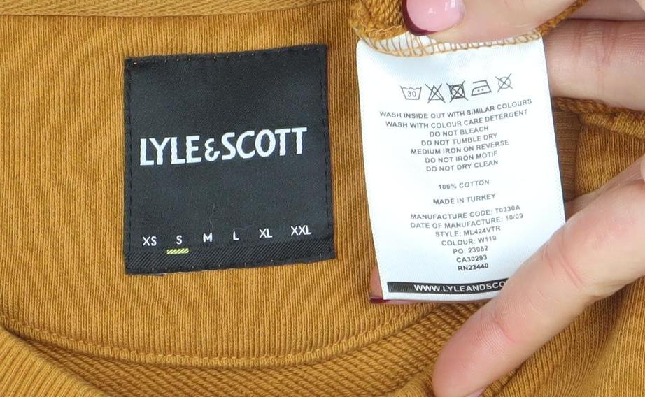 Lyle & Scott Men's Brown Cotton Crew Neck Sweatshirt Size S