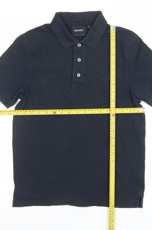 Lyle & Scott Men’s Blue Cotton Polo Shirt Size M Classic Fit