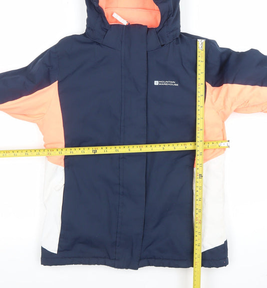 Mountain Warehouse Girls Blue Ski Jacket 9-10 Years Hooded Waterproof Winter Coat