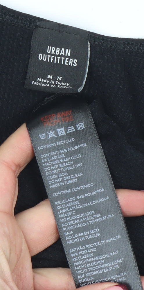 Brand and care label for Urban Outfitters Women Black M Sports Bra Seamless Nylon Elastane