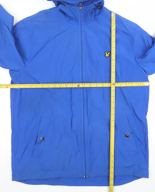 Lyle & Scott Men's Blue XL Windbreaker Hooded Full Zip Jacket
