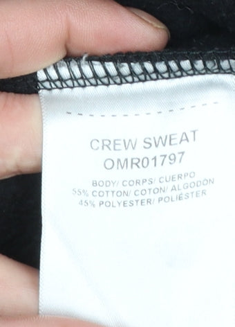 Ellesse Men's Black Crew Neck Sweatshirt S Regular Fit Logo Pullover