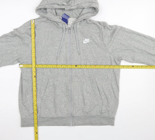 Nike Women’s Grey Full Zip Hoodie Large Cotton Blend Casual