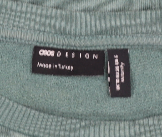 Additional view of ASOS Design Women’s Green UK 10 Maternity Sweatshirt with Side Snap Detail