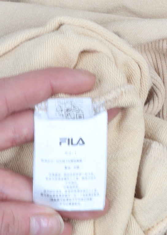 Fila Women Beige Crew Neck Pullover Sweatshirt Size L