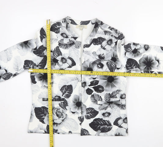 Papaya Women’s Black Floral Blazer Jacket Size 12 Regular Fit