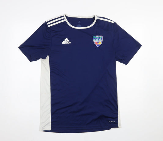 adidas Men's Blue Climalite Football T-Shirt M Regular Fit