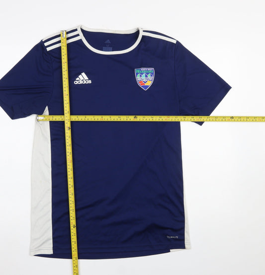 adidas Men's Blue Climalite Football T-Shirt M Regular Fit