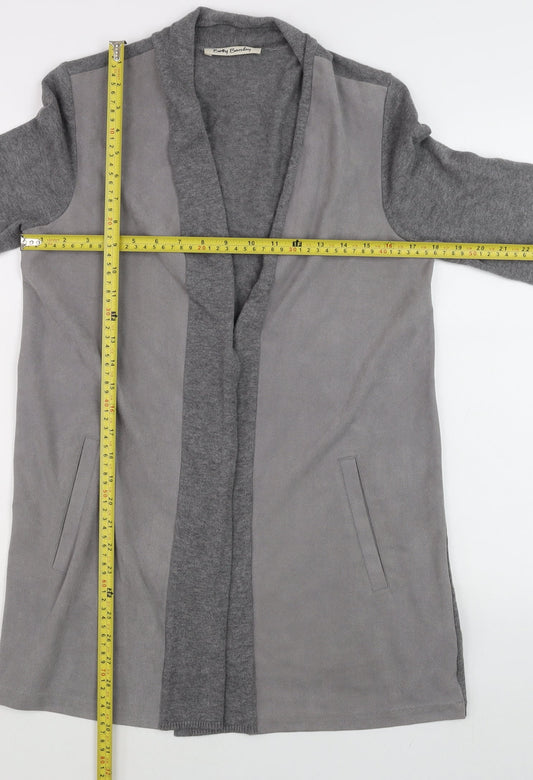 Betty Barclay Women's Grey Long Sleeve Open Wrap Cardigan Size M